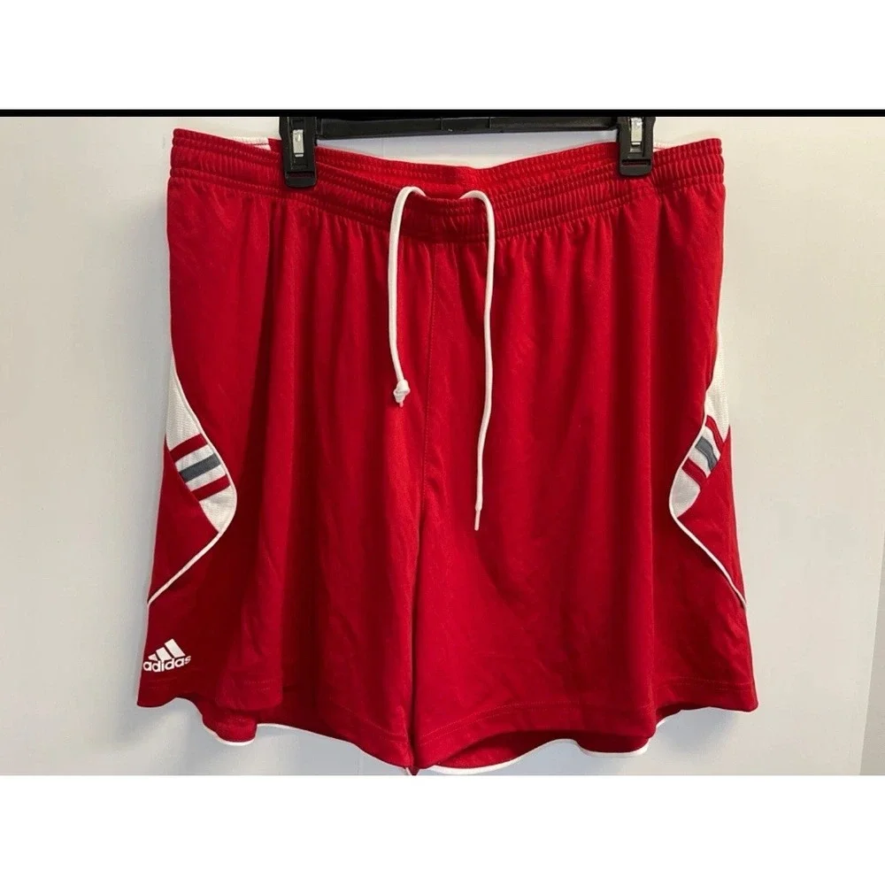 adidas Climacool Men's 2XL Athletic Shorts Red White Logo‎ 6
